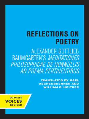 cover image of Reflections on Poetry